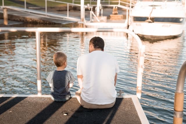 son and father talking